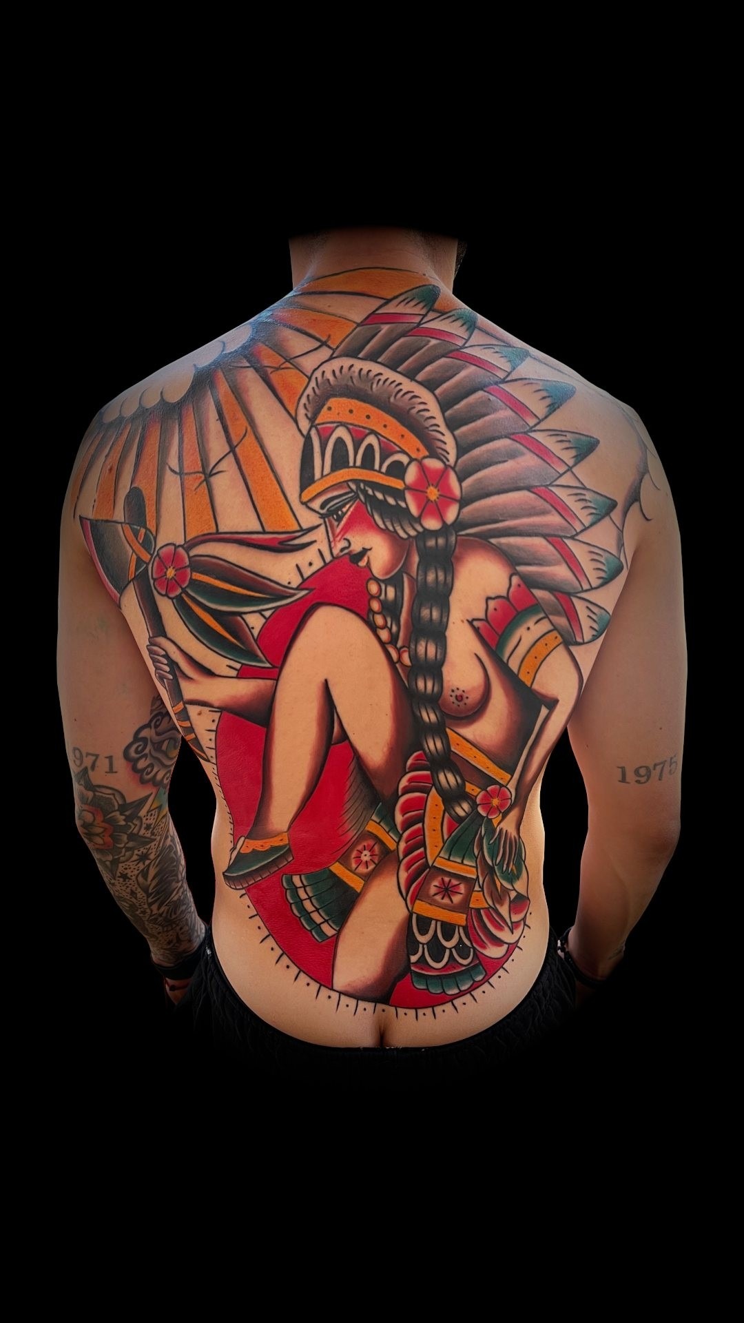 Full back tattoo in Jackson Hole by Penny Boy
