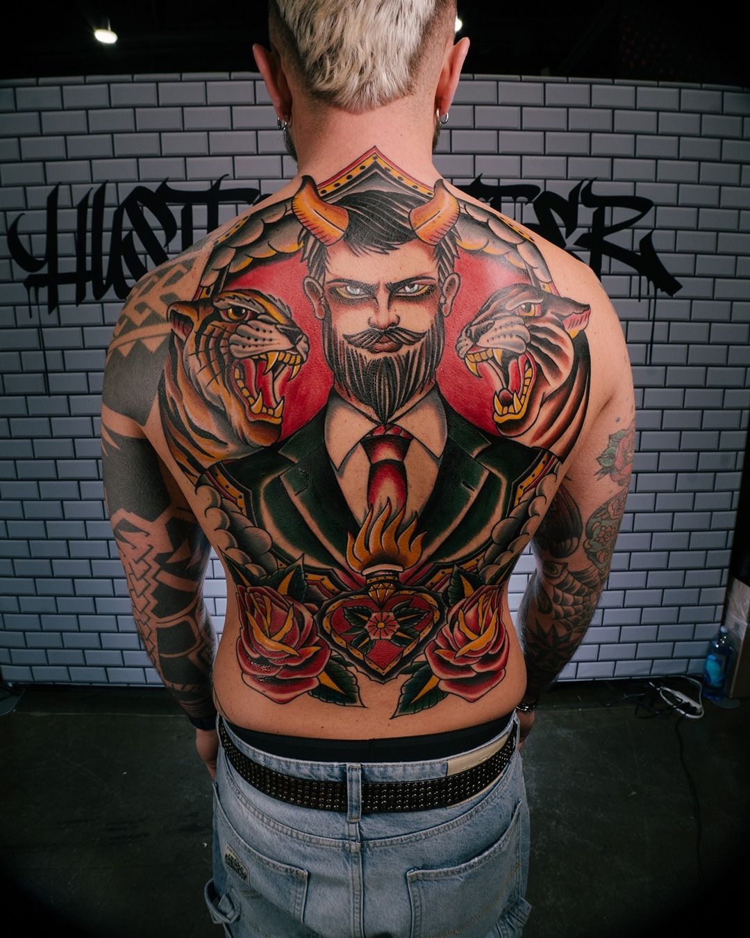 Full back tattoo in Santa Fe by Penny Boy